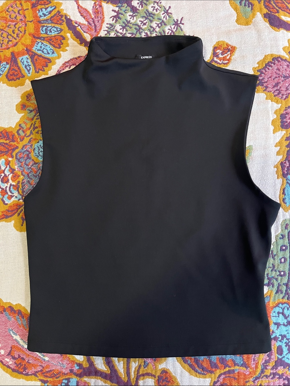 Express Black Mock Neck Sleeveless Tank